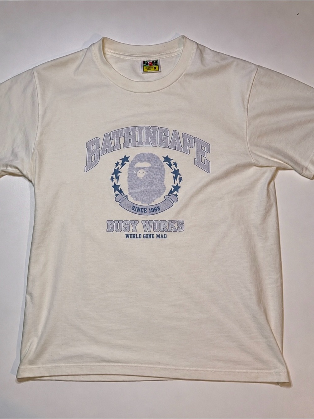 BAPE Tee White 100% Authentic Size M
